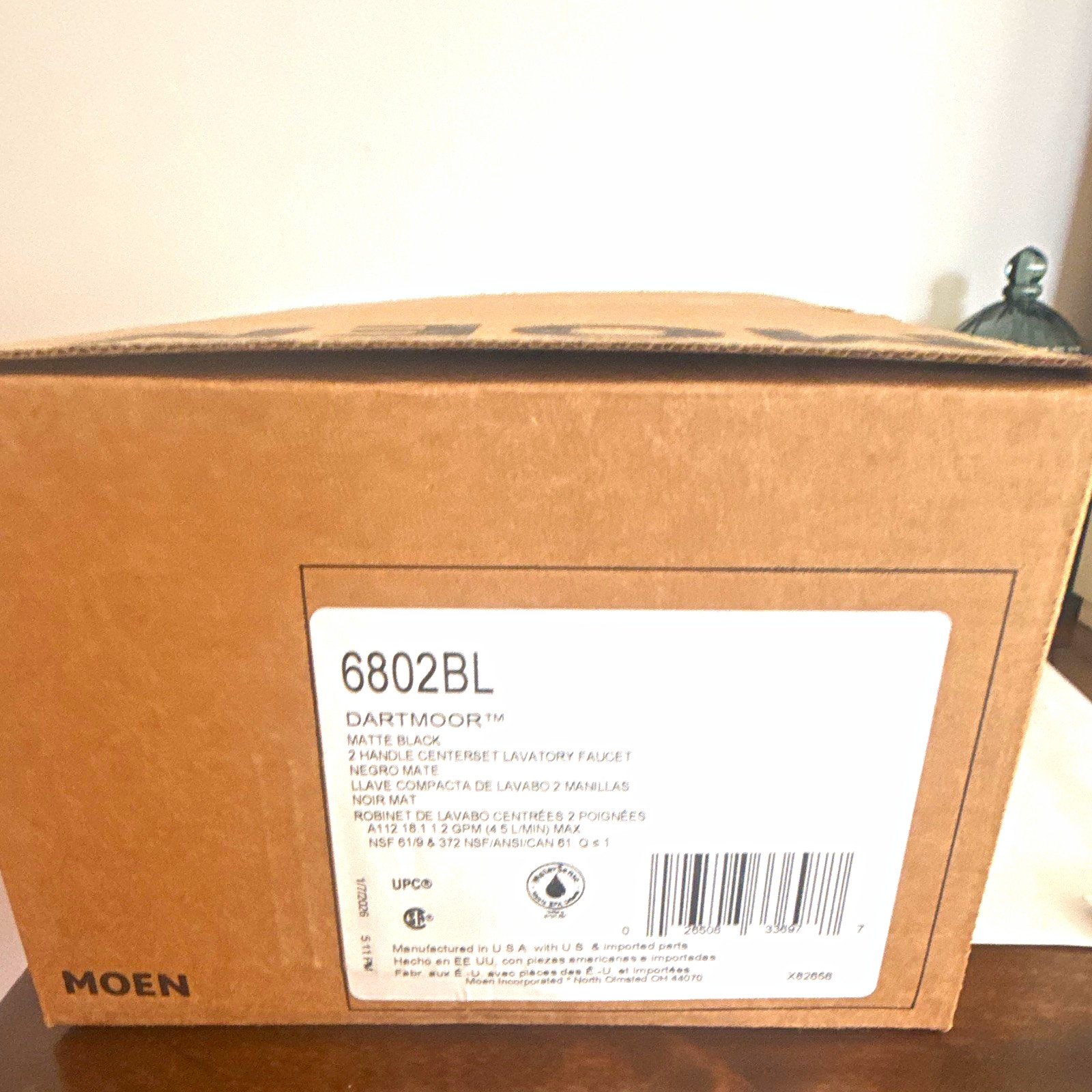 Moen Dartmoor 6802BL Matte Black 2-Handle Lever Centerset 4in WaterSense Moen Dartmoor 6802BL Matte Black 2-Handle Lever Centerset 4in WaterSense