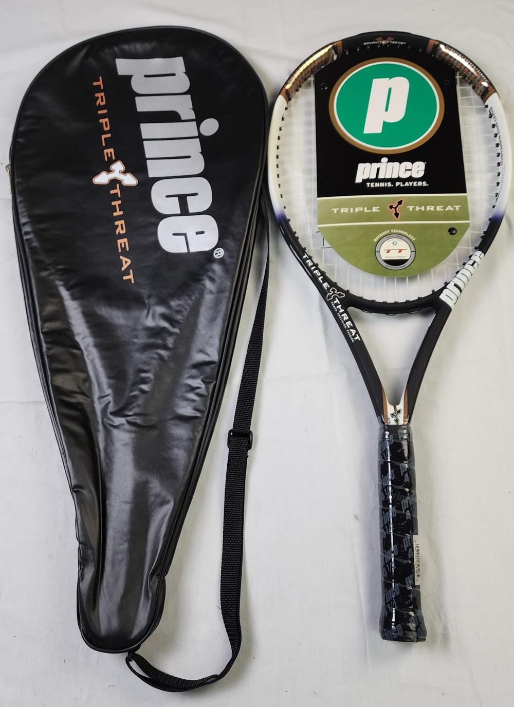 Prince Triple Threat Tennis Racket (TC68B) - 4 1/2 in, Strung, OS, Vintage Prince Triple Threat Tennis Racket (TC68B) - 4 1/2 in, Strung, OS, Vintage
