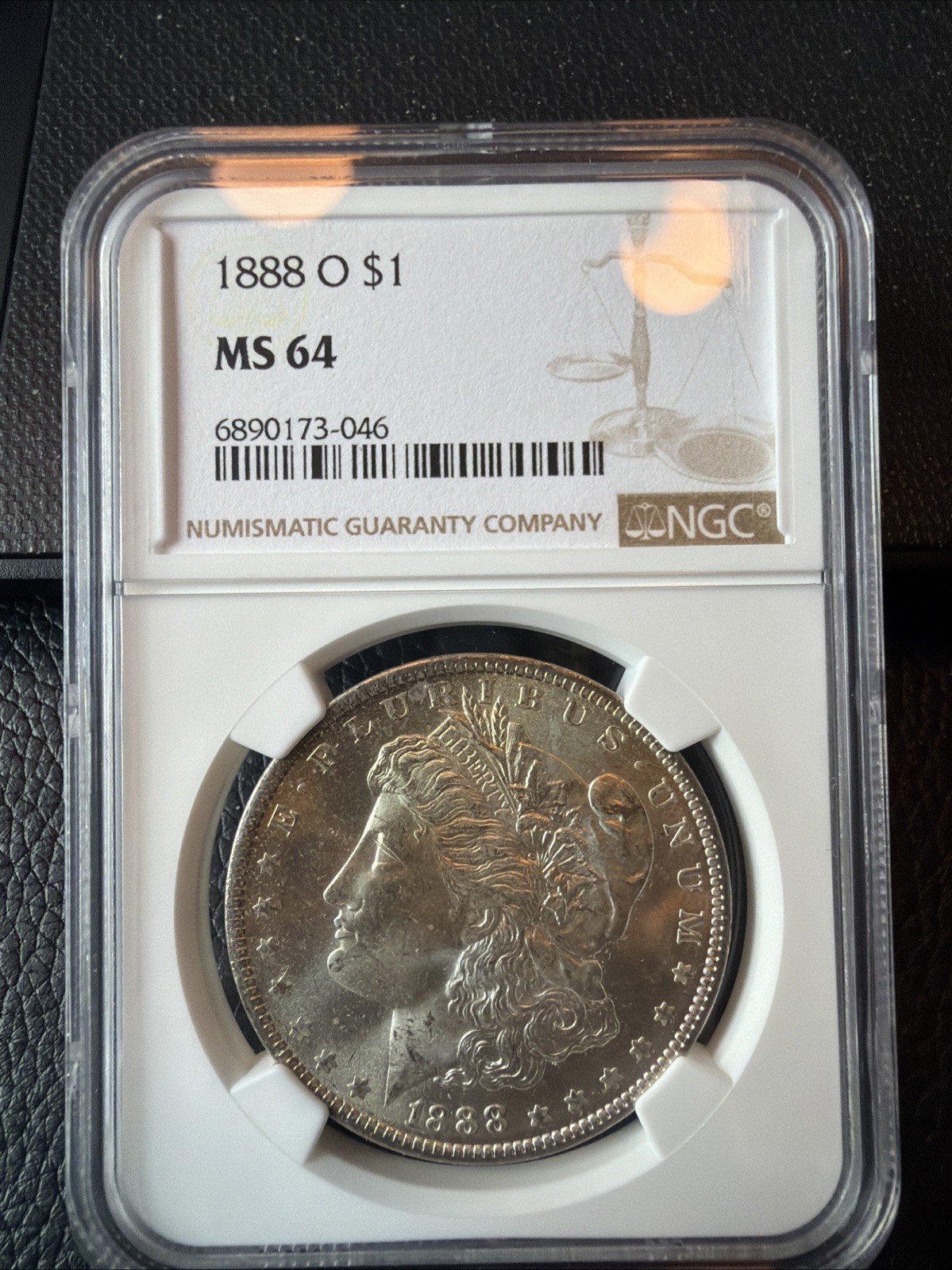 TITLE:1888-O Morgan Silver Dollar NGC MS64 – Choice BU – Lustrous Toned