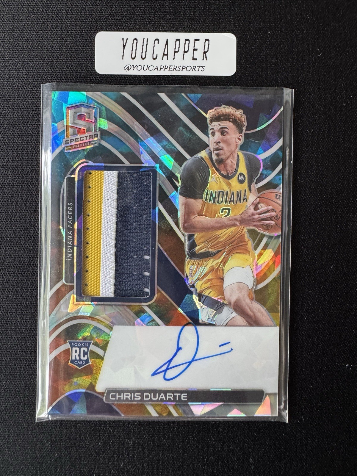 2021-22 Panini Spectra - RC Jersey Autograph Chris Duarte #189 Astral Prizm /35 2021-22 Panini Spectra - RC Jersey Autograph Chris Duarte #189 Astral Prizm /35