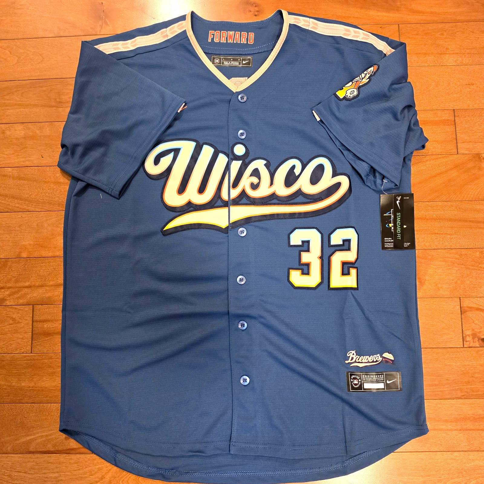 Milwaukee Brewers Jacob Misiorowski City Connect Jersey Men\'s L Milwaukee Brewers Jacob Misiorowski City Connect Jersey Men\'s L