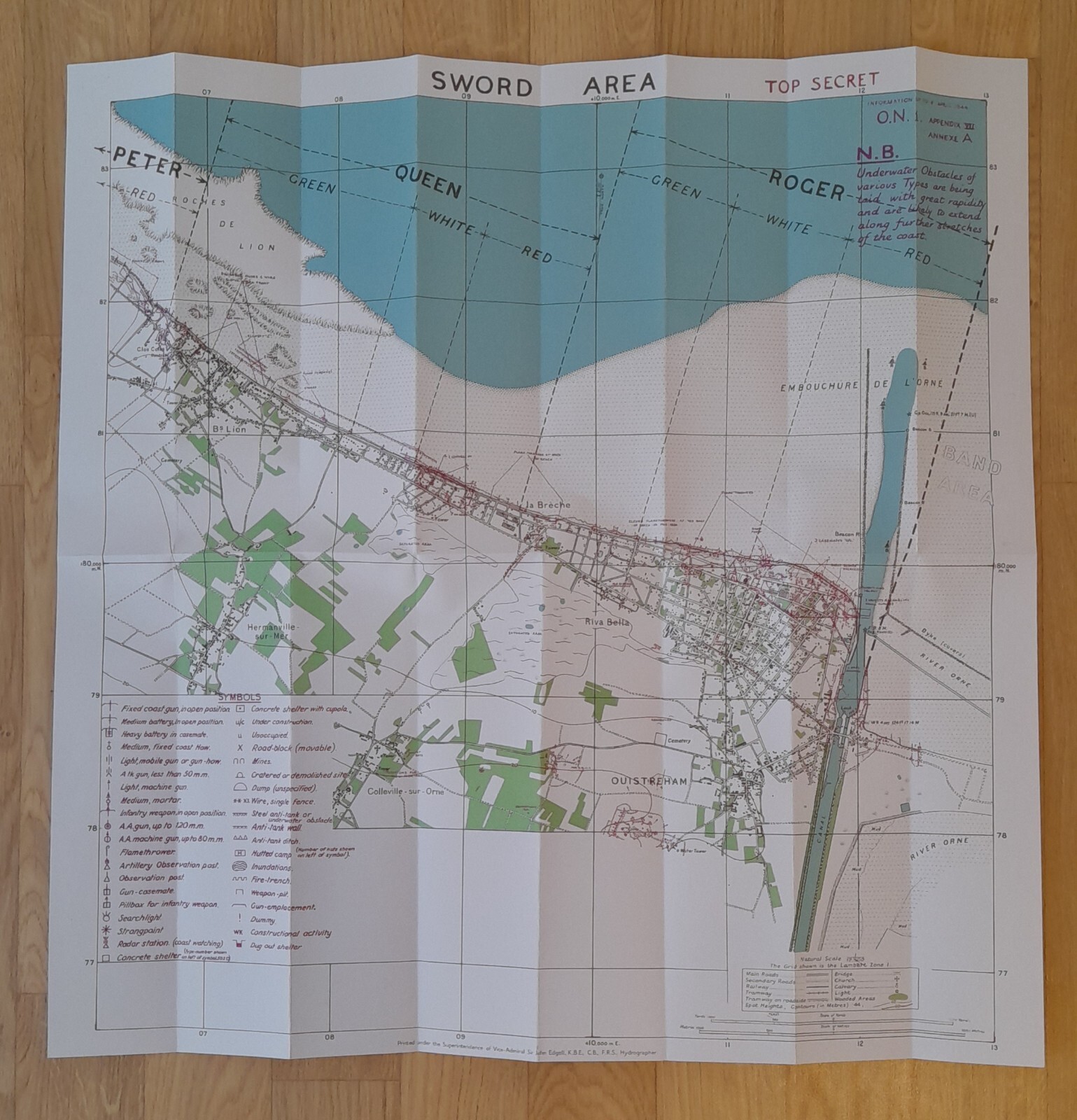 1944 Sword Ouistreham Beach Defences Fac Similique Repro GB US WW2 Para Card
