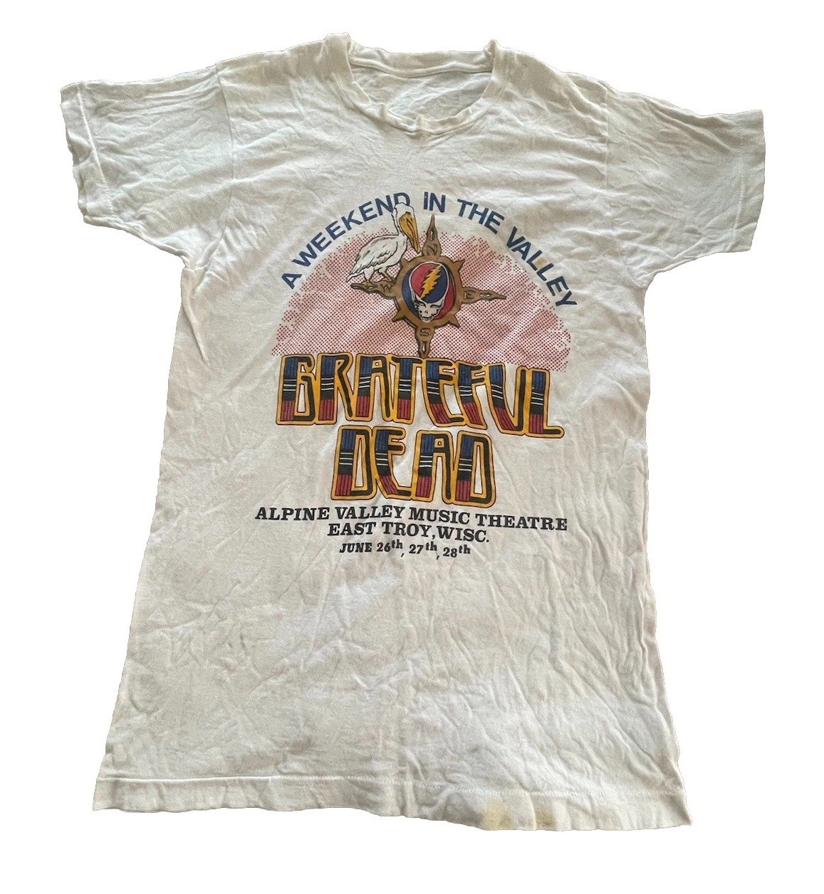 RARE Vtg 1987 Grateful Dead Love Is Real Tour Alpine Valley Tshirt No Tag Med RARE Vtg 1987 Grateful Dead Love Is Real Tour Alpine Valley Tshirt No Tag Med