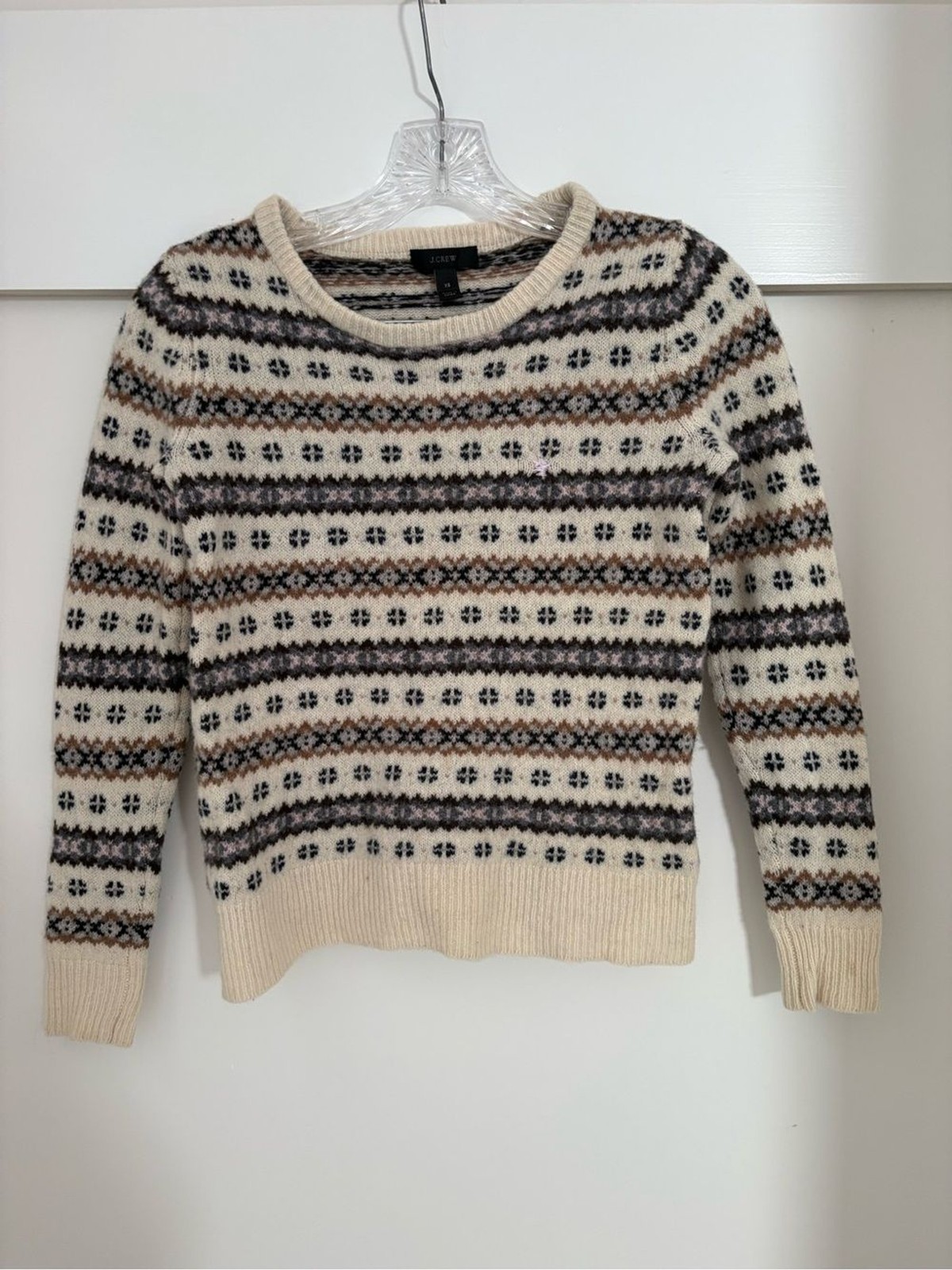 J. Crew Cream Fair Isle Crewneck Sweater J. Crew Cream Fair Isle Crewneck Sweater
