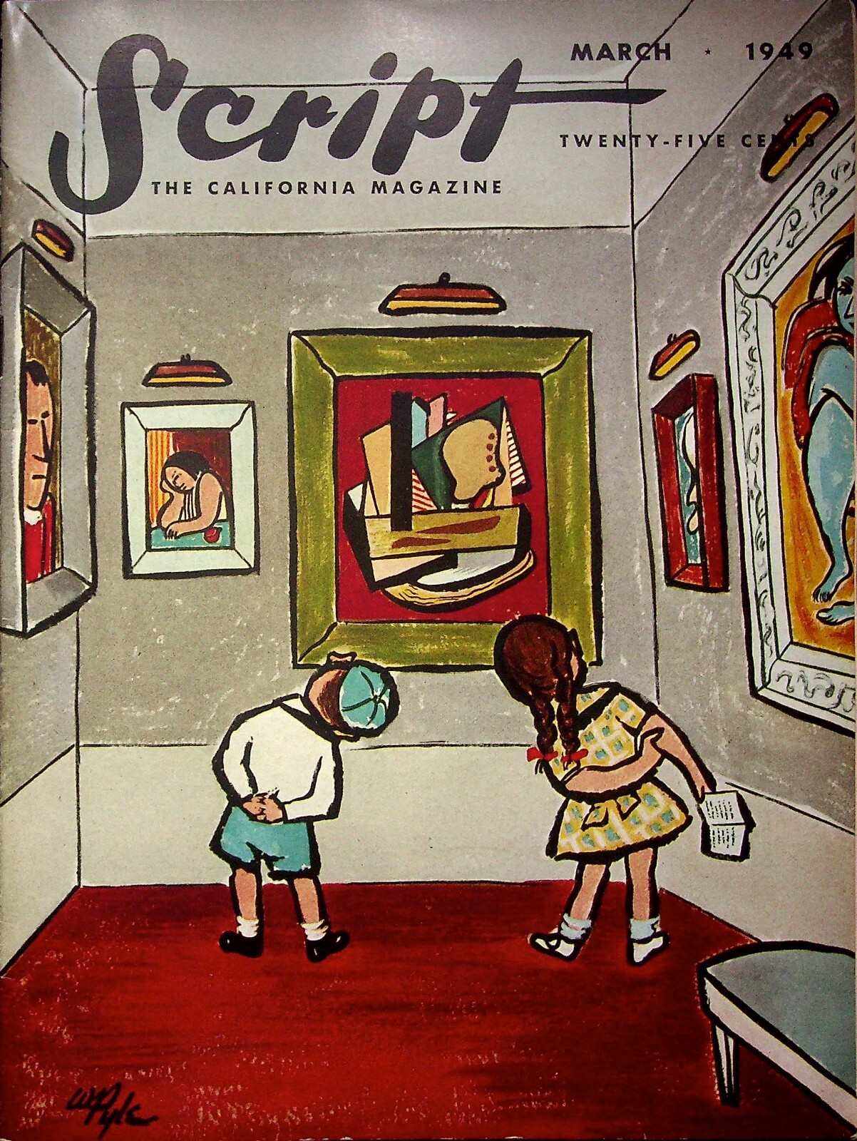 VTG 1949 SCRIPT CALIFORNIA MAGAZINE LOS ANGELES ART COVER MARCH ISSUE