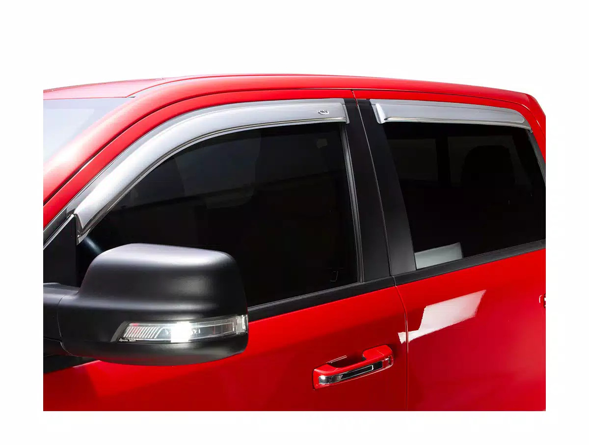 AVS Chrome Front/Rear Ventvisors Fit 19-24 Silverado/Sierra 1500 Double Cab