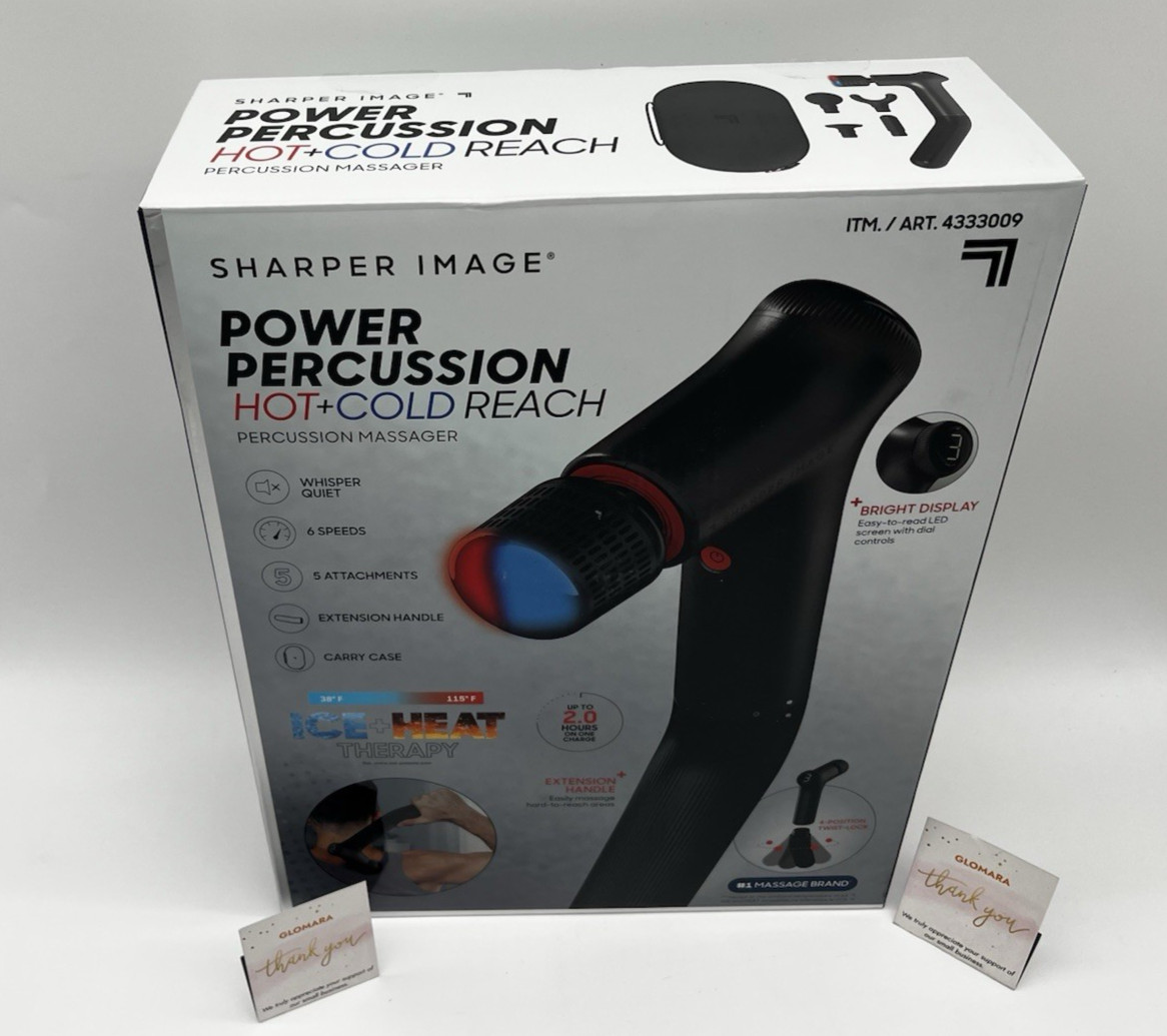 Sharper Image Power Percussion Massager Hot Cold Reach Deep Tissue Kit Set