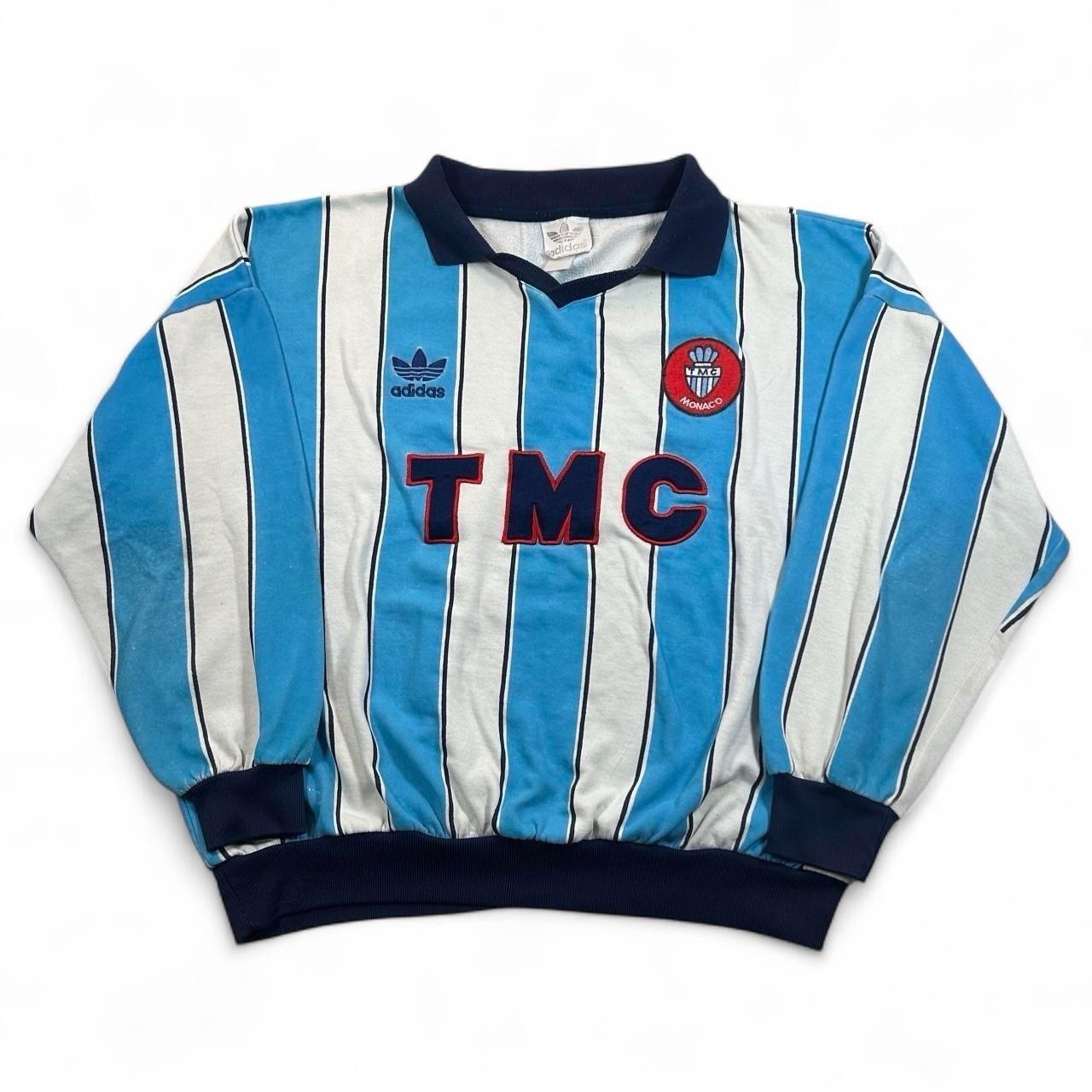 Rare Grail Vintage 80s Adidas TMC Monaco Soccer Football Club Sweatshirt 2XL Rare Grail Vintage 80s Adidas TMC Monaco Soccer Football Club Sweatshirt 2XL