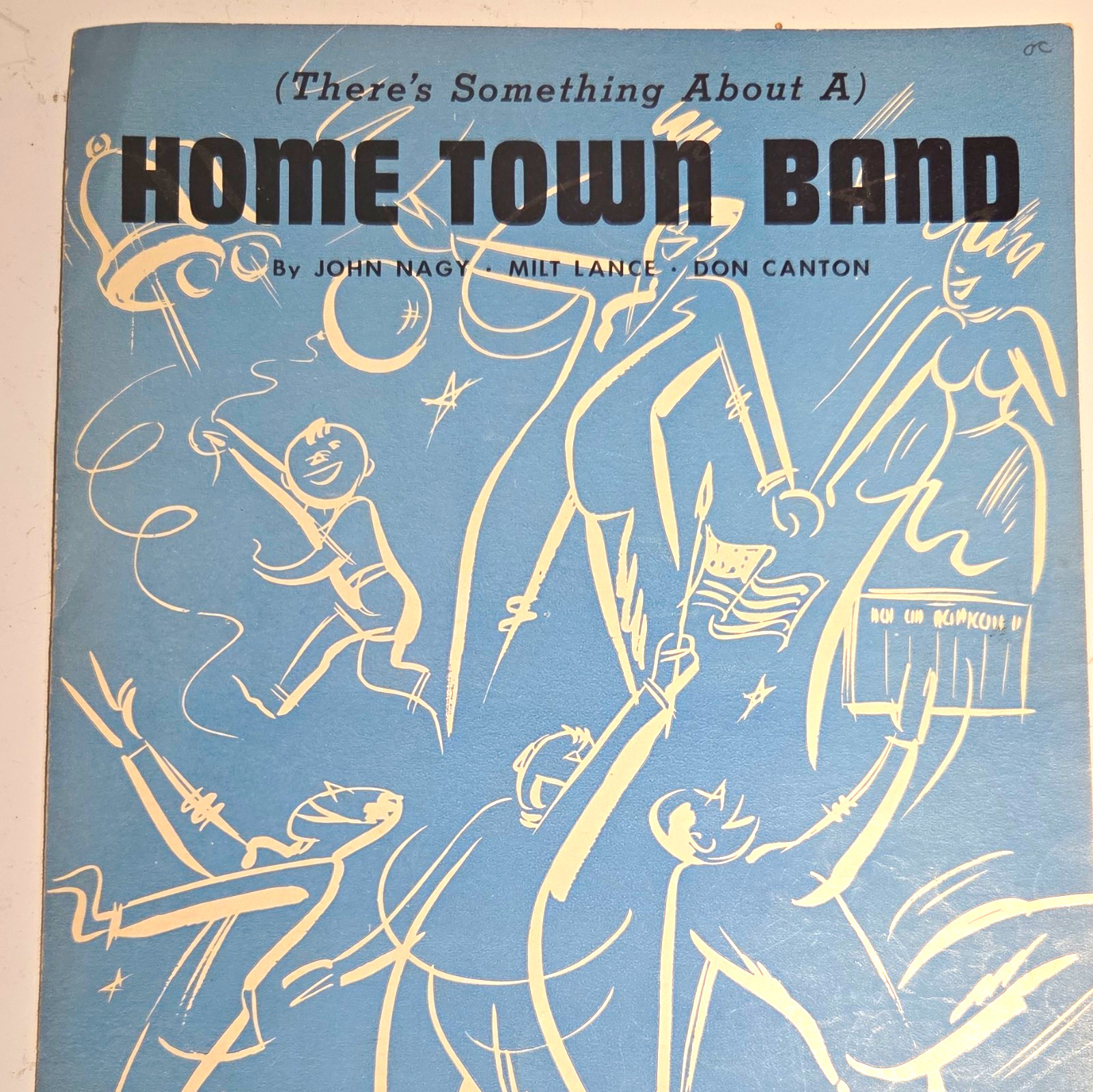 Vintage 1949 Home Town Band Sheet Music Wolsey Mid Century Modern Blue Art Decor Vintage 1949 Home Town Band Sheet Music Wolsey Mid Century Modern Blue Art Decor