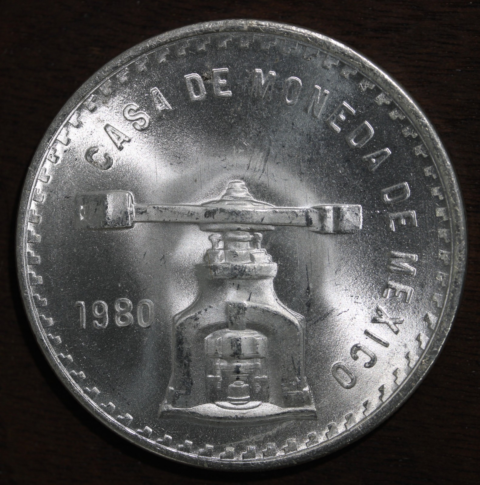 1980-Mo Casa Moneda de Mexico 1 Troy oz Silver - .925 Pure