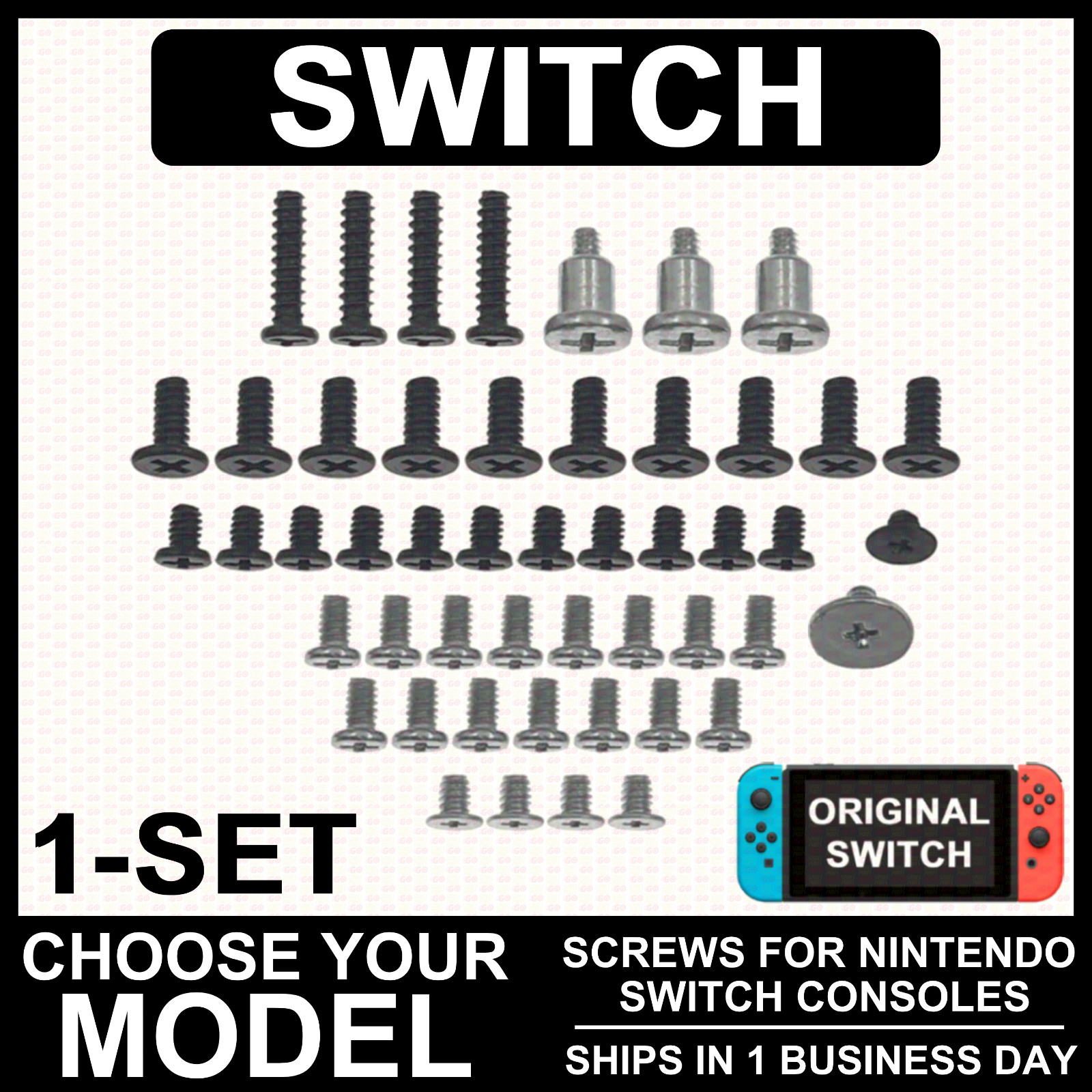 Full Screw Set for Nintendo Switch/Lite/OLED Console Housing Repair Replacement Full Screw Set for Nintendo Switch/Lite/OLED Console Housing Repair Replacement