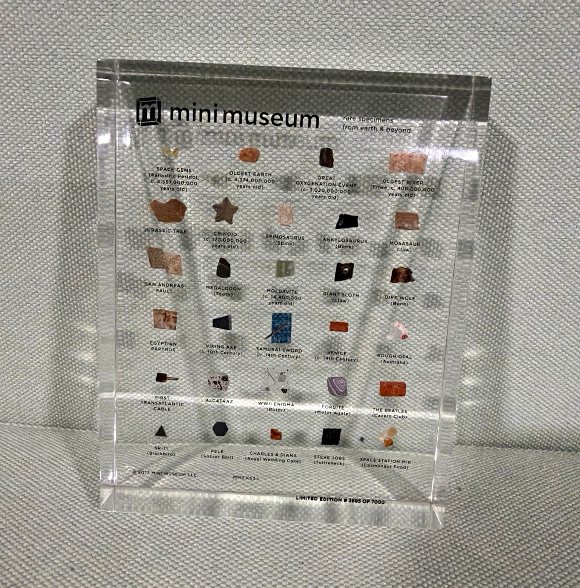 Mini Museum Acrylic Display Block w/ Assorted Natural Specimens Mini Museum Acrylic Display Block w/ Assorted Natural Specimens