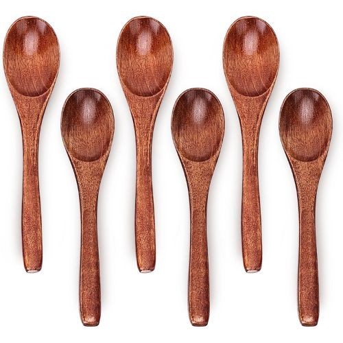 6in Wooden Spoons, 6pcs Soup Spoons Set, Small Wooden Utensils for Coffee, 6in Wooden Spoons, 6pcs Soup Spoons Set, Small Wooden Utensils for Coffee,
