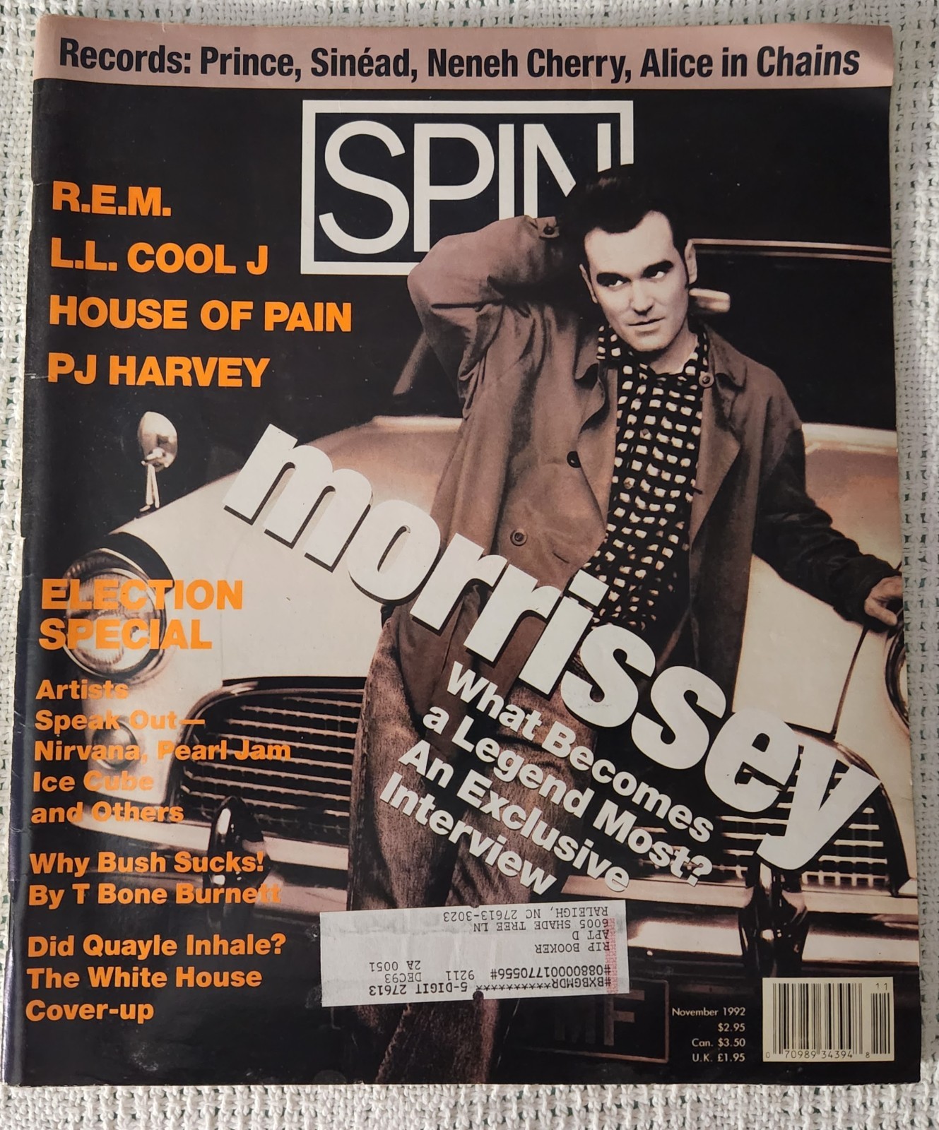 Spin Magazine November 1992 featuring Morrissey and Exclusive Interview VG Spin Magazine November 1992 featuring Morrissey and Exclusive Interview VG