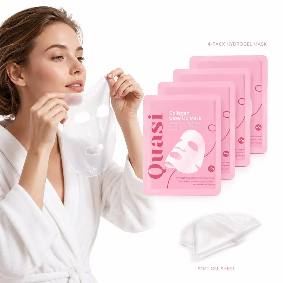 Quasi PDRN Bio Collagen Face Mask 4 Pack Korean Hydrating Firming Hydrogel Gel Quasi PDRN Bio Collagen Face Mask 4 Pack Korean Hydrating Firming Hydrogel Gel