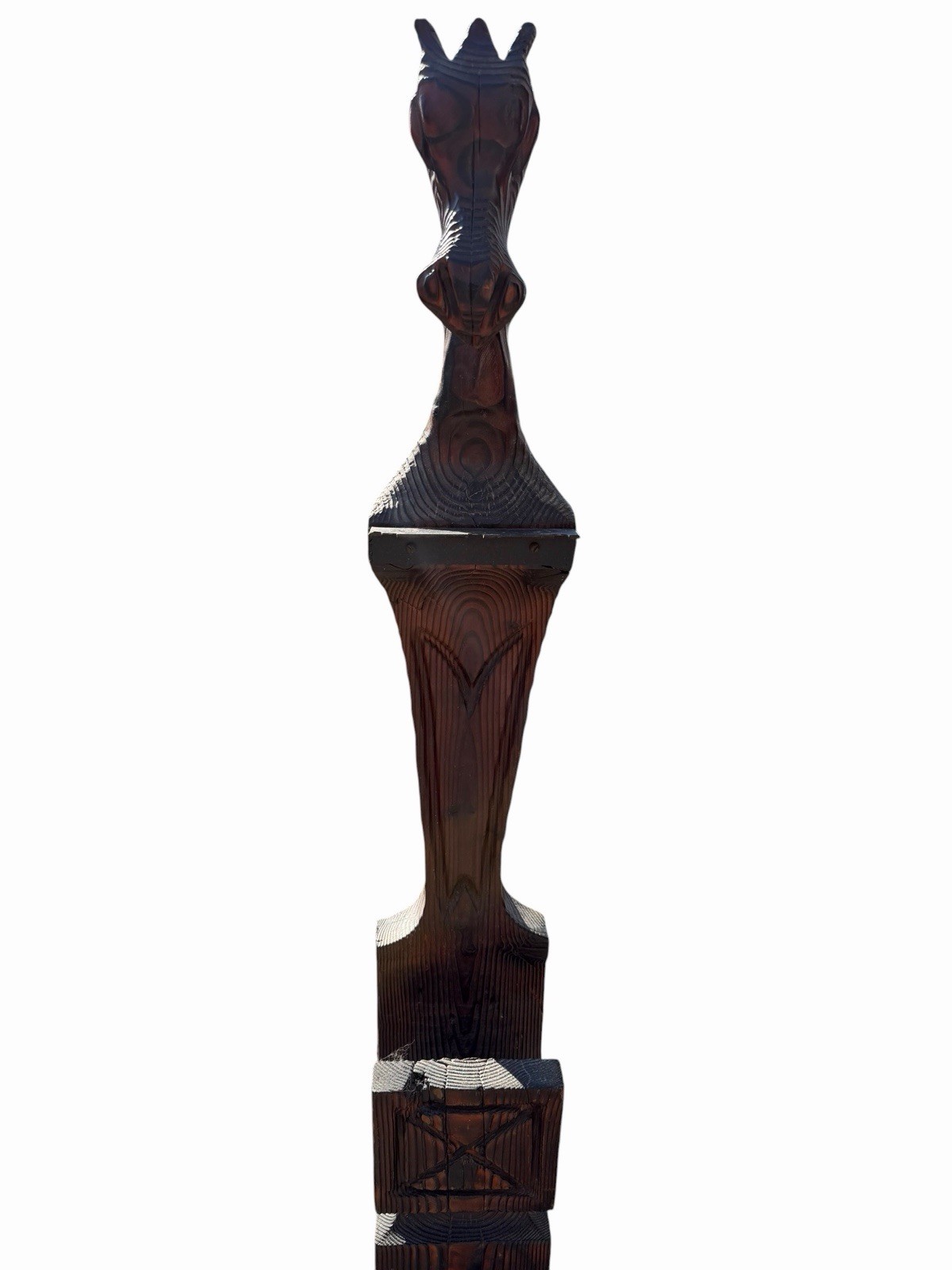 Vintage WITCO Horse Fireplace Tool Holder 47” MCM Tiki Carved Wood Sculpture