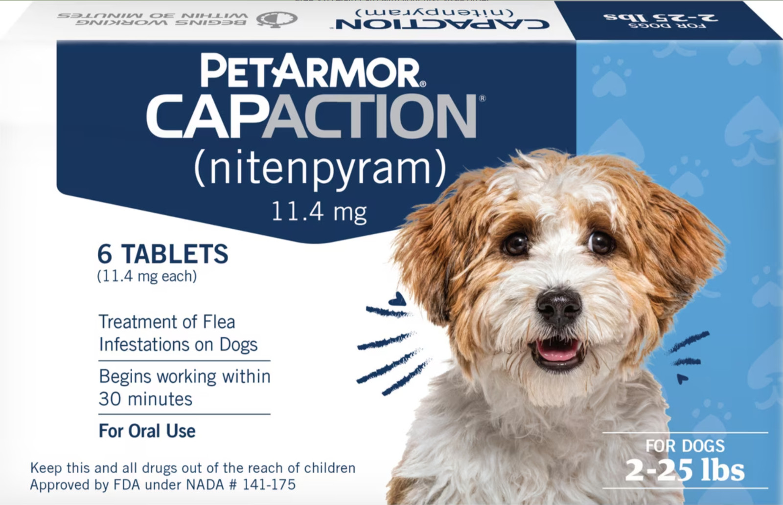 PetArmor Capaction Oral Flea Treatment for Dogs (2-25 lbs) 6 tablets EXP 10/28 PetArmor Capaction Oral Flea Treatment for Dogs (2-25 lbs) 6 tablets EXP 10/28