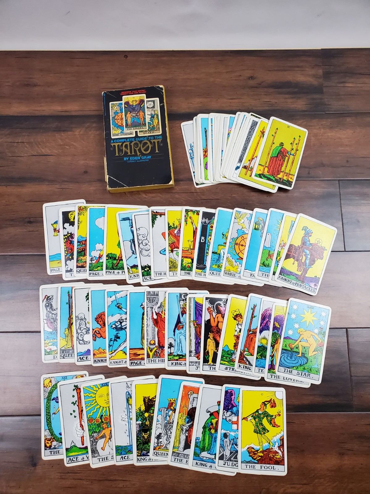 Vtg 50s-70s Smith Waite Tarot Deck Pink Ankh Back  78 Cards Rare w/ Book Rider?