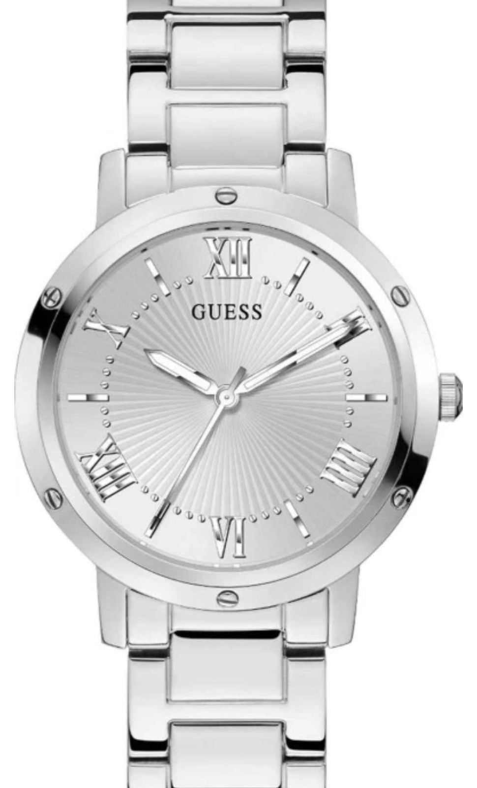 GUESS Silver Tone Stainless Steel Analog Women’s Watch GW0404L1 GUESS Silver Tone Stainless Steel Analog Women’s Watch GW0404L1