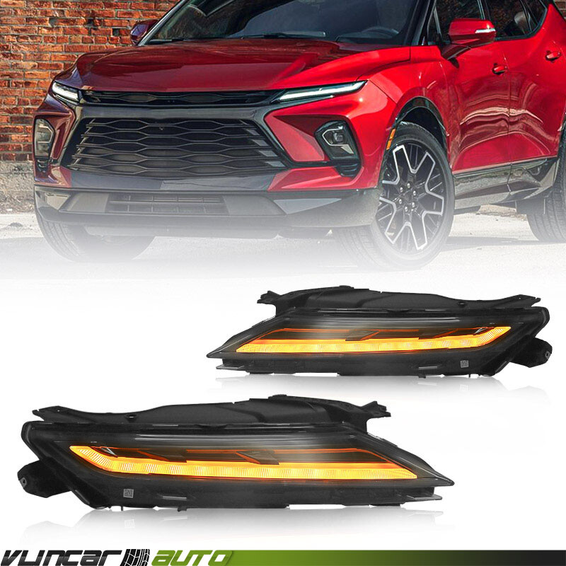 2P For Chevy Blazer 2023-2026 Upper LED DRL Daytime Running Signal Lamps Lights