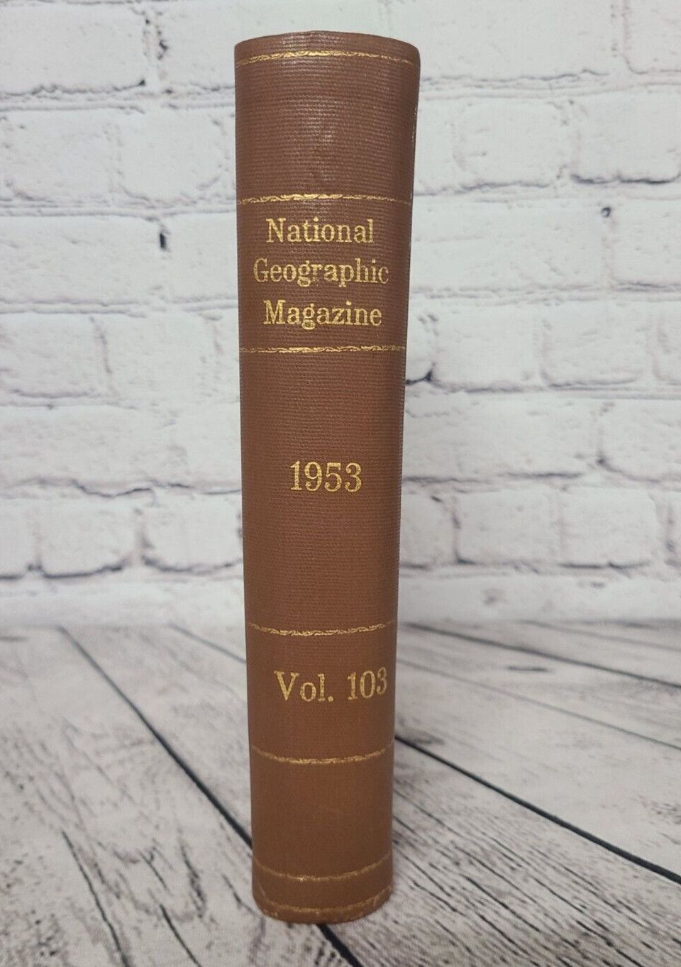 Vintage 1953 / Volume 103 Bound Annual Issues National Geographic Magazine Book