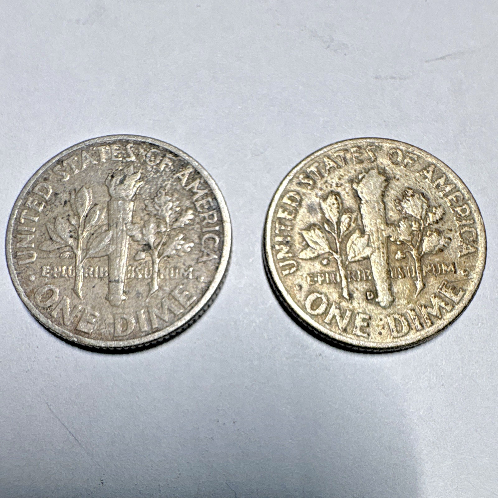 1954P & 1958D Roosevelt Silver Dimes 10C (LOT OF 2 COINS) 0.9 Fine Business 1954P & 1958D Roosevelt Silver Dimes 10C (LOT OF 2 COINS) 0.9 Fine Business
