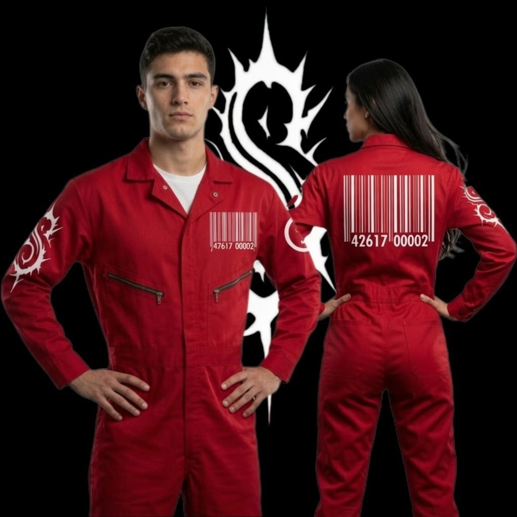 Scarlet Remix Jumpsuit. RED Coveralls, Unisex. 
