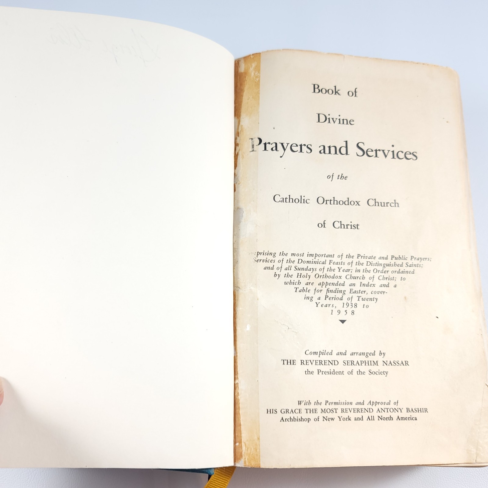 1938 Book of Divine Prayers and Services Catholic Orthodox Church Christ