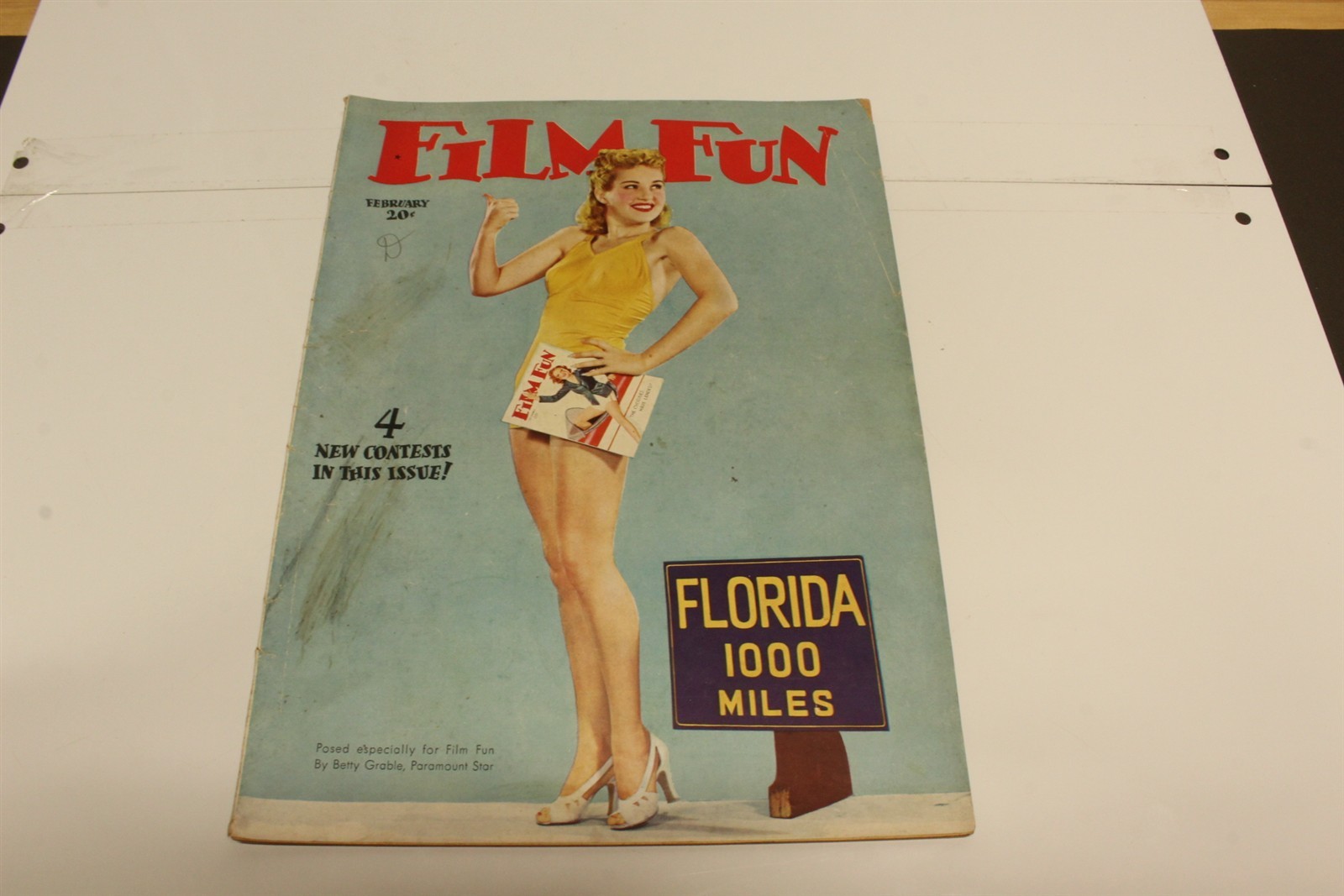 Vintage Film Fun Magazine 1939 Advertisements Actress Betty Grable Cover