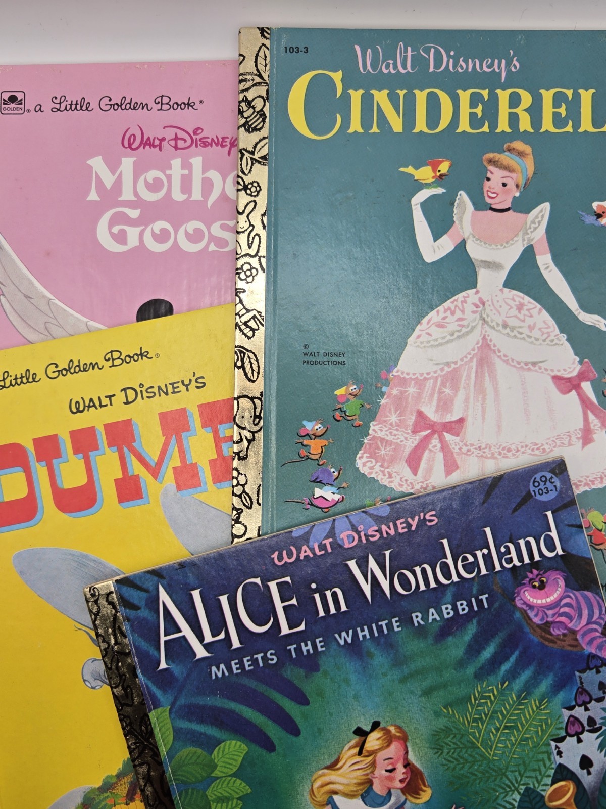Lot Of 11 Little Golden Books Mother Goose Alice Wonderland Pinocchio Dumbo Snow