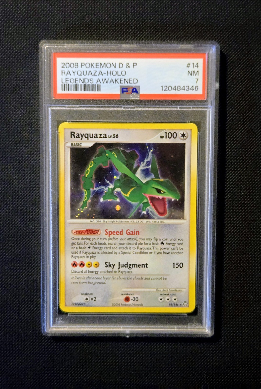 2008 Pokemon - Rayquaza 14/146 Legends Awakened - Holo Rare - Mint/ NM PSA 7 2008 Pokemon - Rayquaza 14/146 Legends Awakened - Holo Rare - Mint/ NM PSA 7