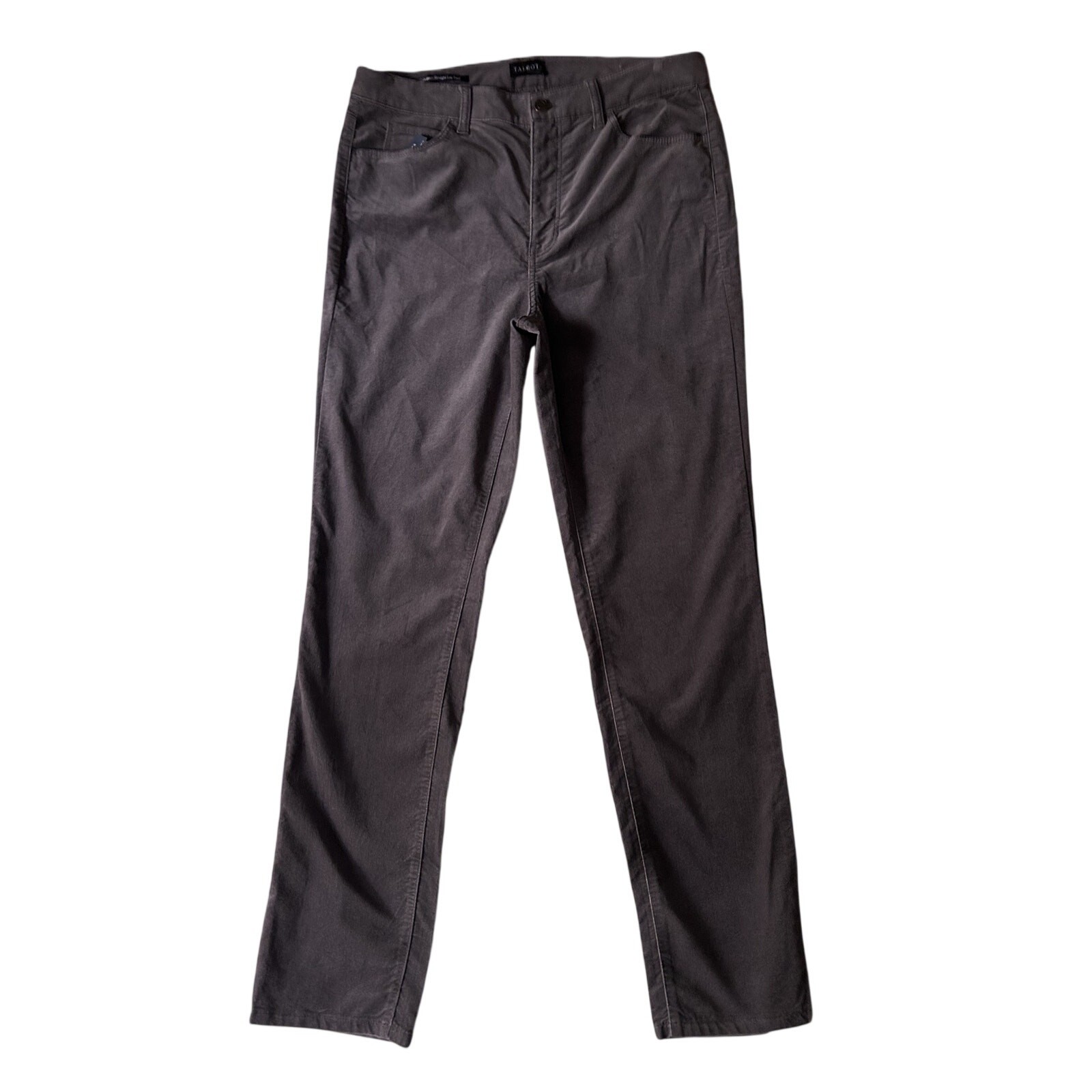 NWT Talbots Brown Velveteen Straight Leg High Waist Full Length Pants-Size 10