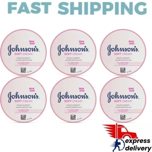 FAST SHIPPING -6X Johnson's Moisture Soft Cream SHEA BUTTER 200 ml Johnsons
