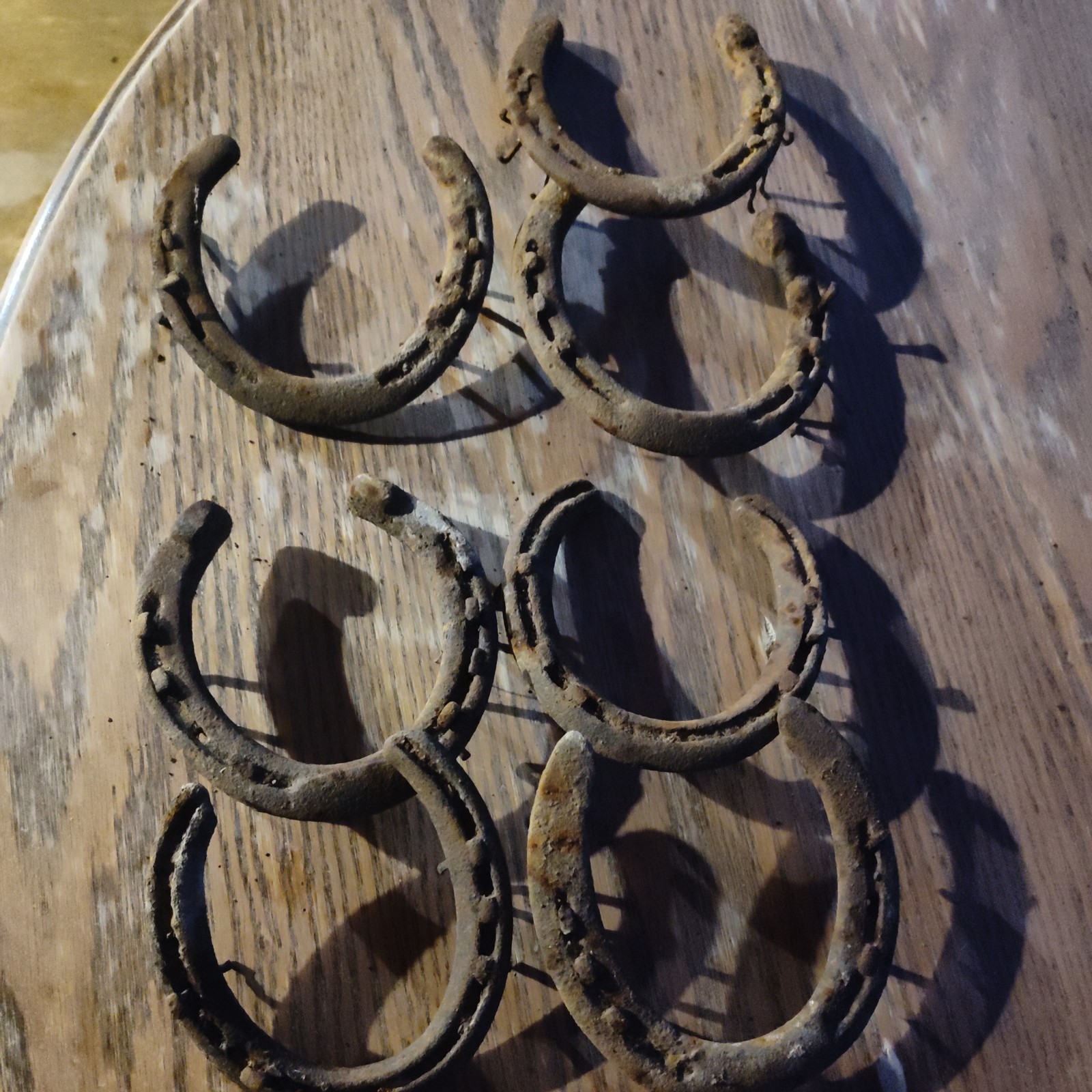 Old Vintage Antique Metal Horse Shoes Lot Of 7 square nails primitive decor Old Vintage Antique Metal Horse Shoes Lot Of 7 square nails primitive decor