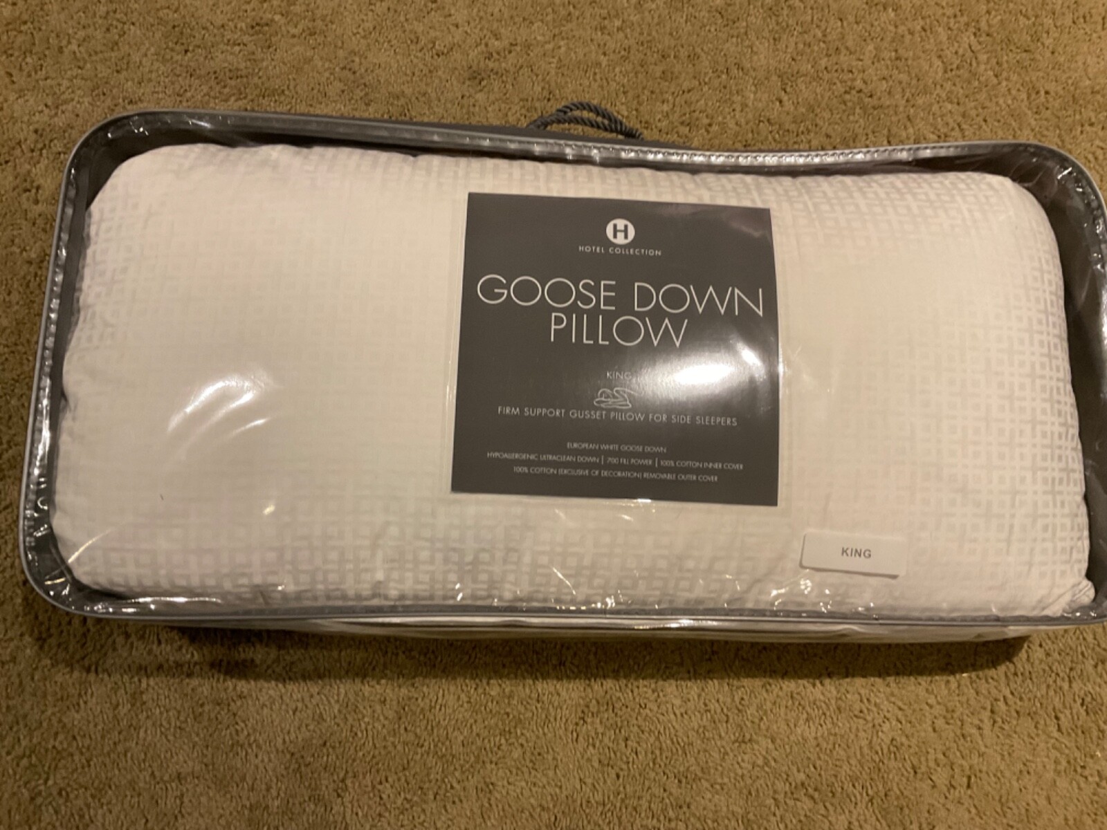NEW Macy\'s Goose Down Firm Density King Size Pillow 700FP