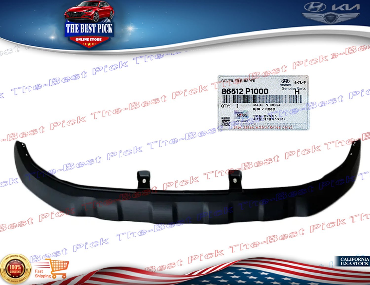 GENUINE Front Lower Bumper Cover ⭐OEM⭐ 2023-2025 Kia Sportage Hybrid 86512P1000