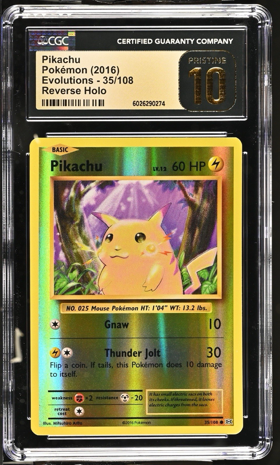 (POP 7) Pokemon Pikachu XY Evolutions 35/108 Reverse Holo CGC 10 Pristine PSA10 (POP 7) Pokemon Pikachu XY Evolutions 35/108 Reverse Holo CGC 10 Pristine PSA10