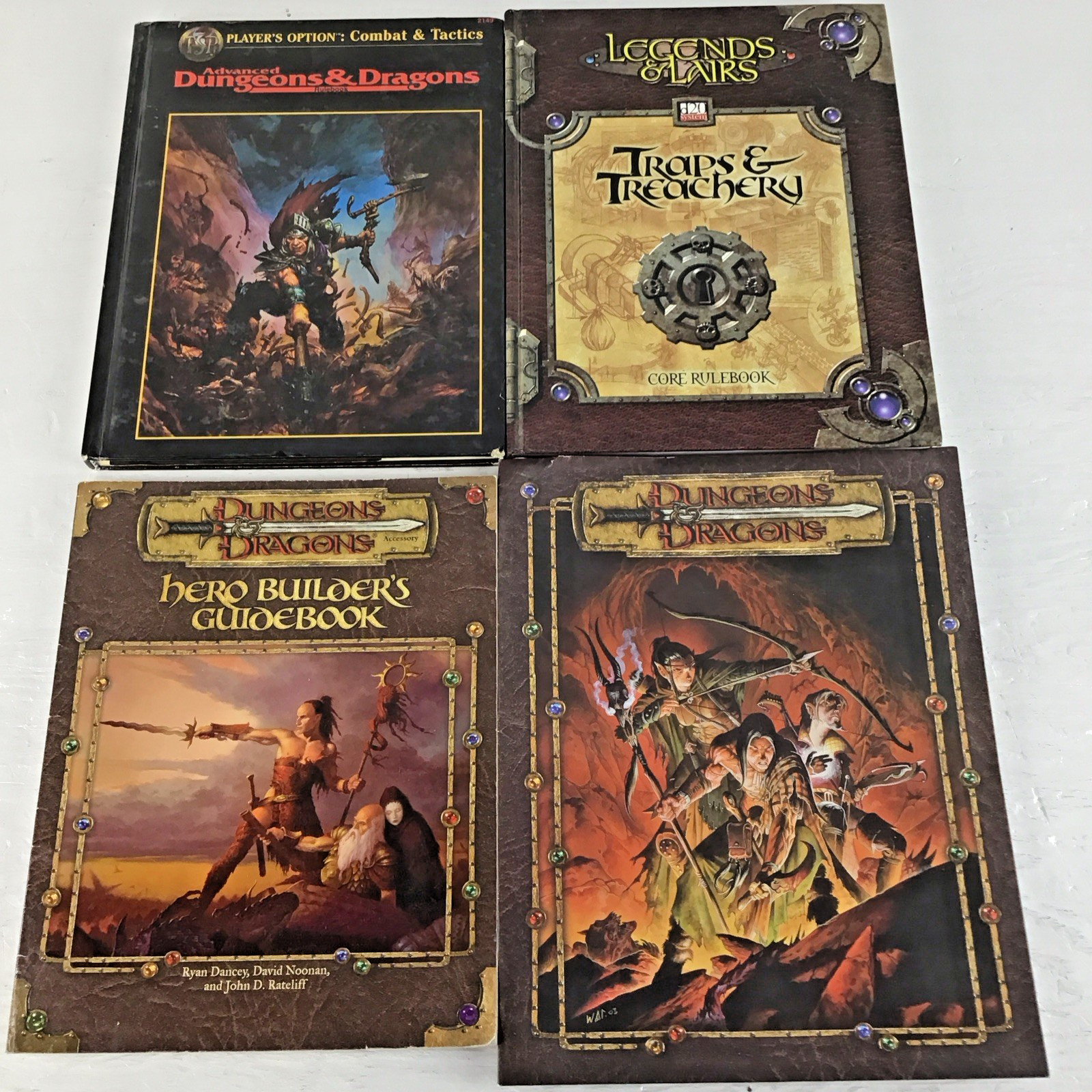 4 Vintage Dungeons & Dragons Books and Hero Builders Guides AD&D traps