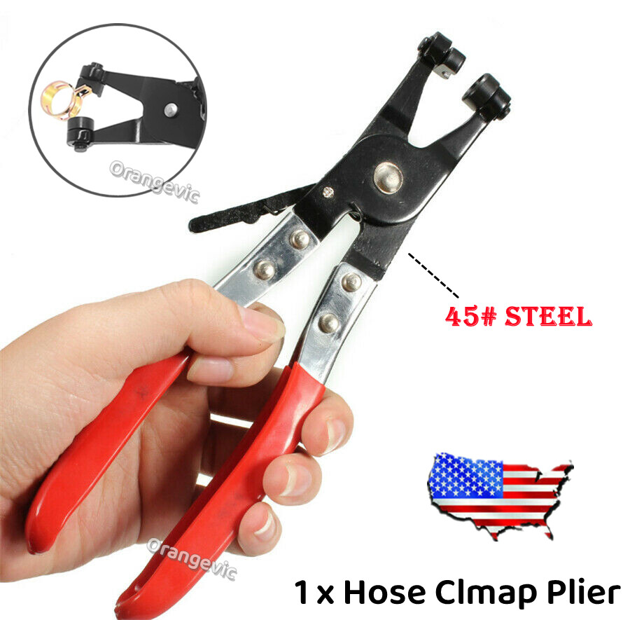 75Pcs 6-10mm Hose Spring Clamps / Plier Fuel/Water Pipe Air Tube Clips Fasteners