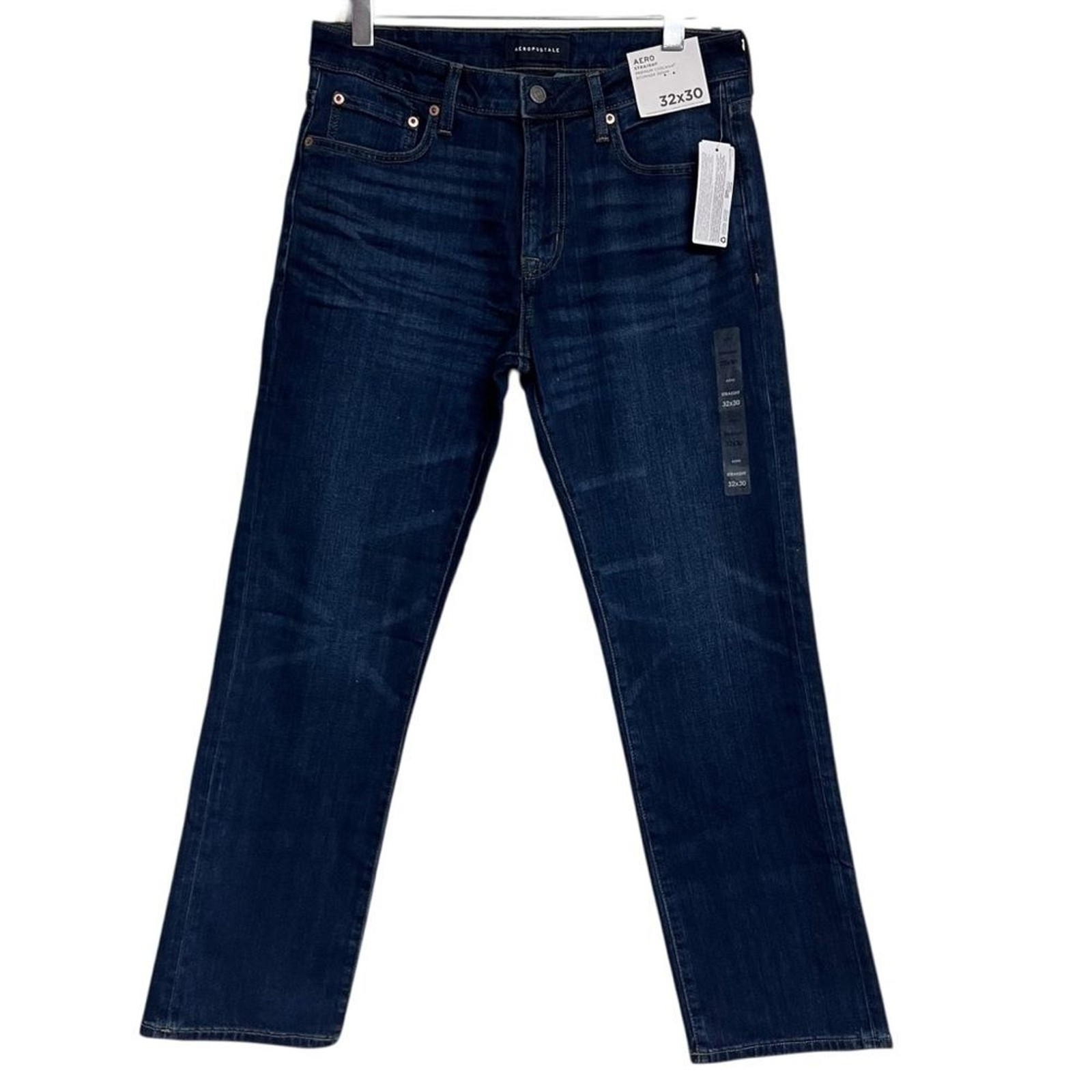 NWT Men\'s Aeropostale Straight Premium Dark Wash Blue Jeans Coolmax Technology NWT Men\'s Aeropostale Straight Premium Dark Wash Blue Jeans Coolmax Technology