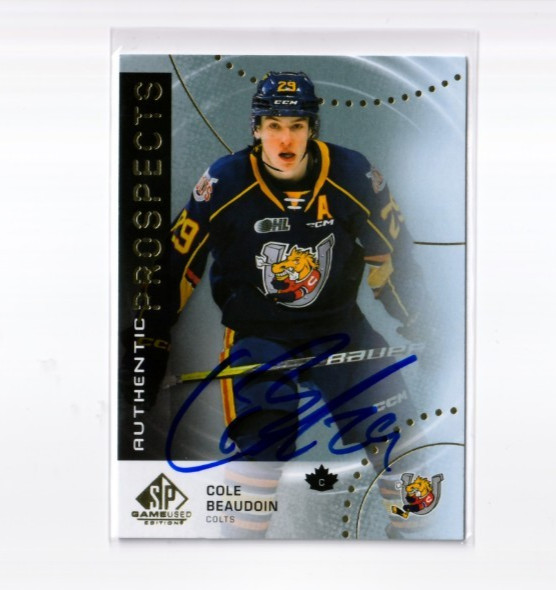 COLE BEAUDOIN autographed SIGNED \'25/26 BARRIE COLTS \