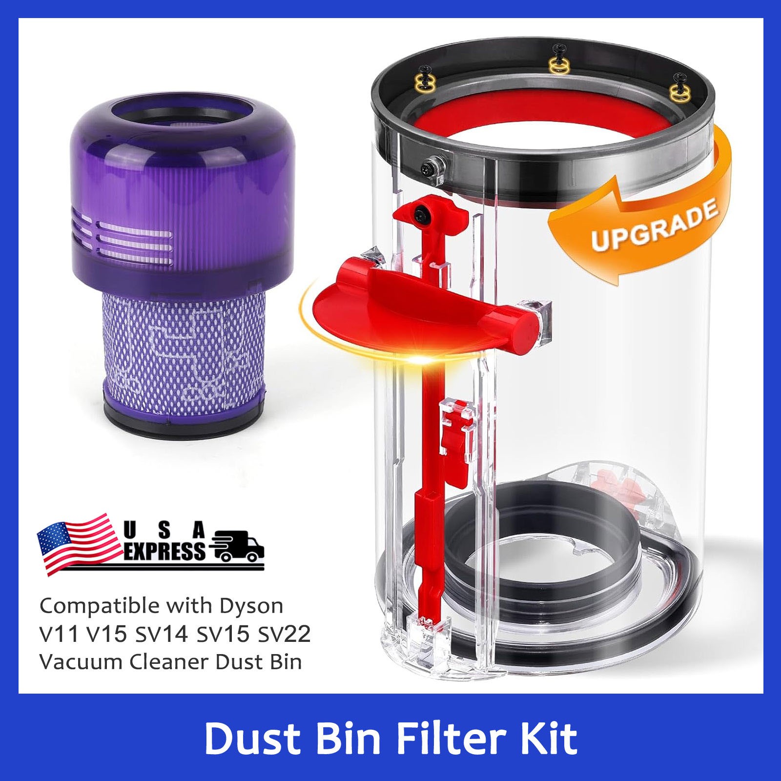Upgraded Canister+Vacuum Cleaner Dust Bin Replace for Dyson V11 V15 SV14 SV15 Upgraded Canister+Vacuum Cleaner Dust Bin Replace for Dyson V11 V15 SV14 SV15