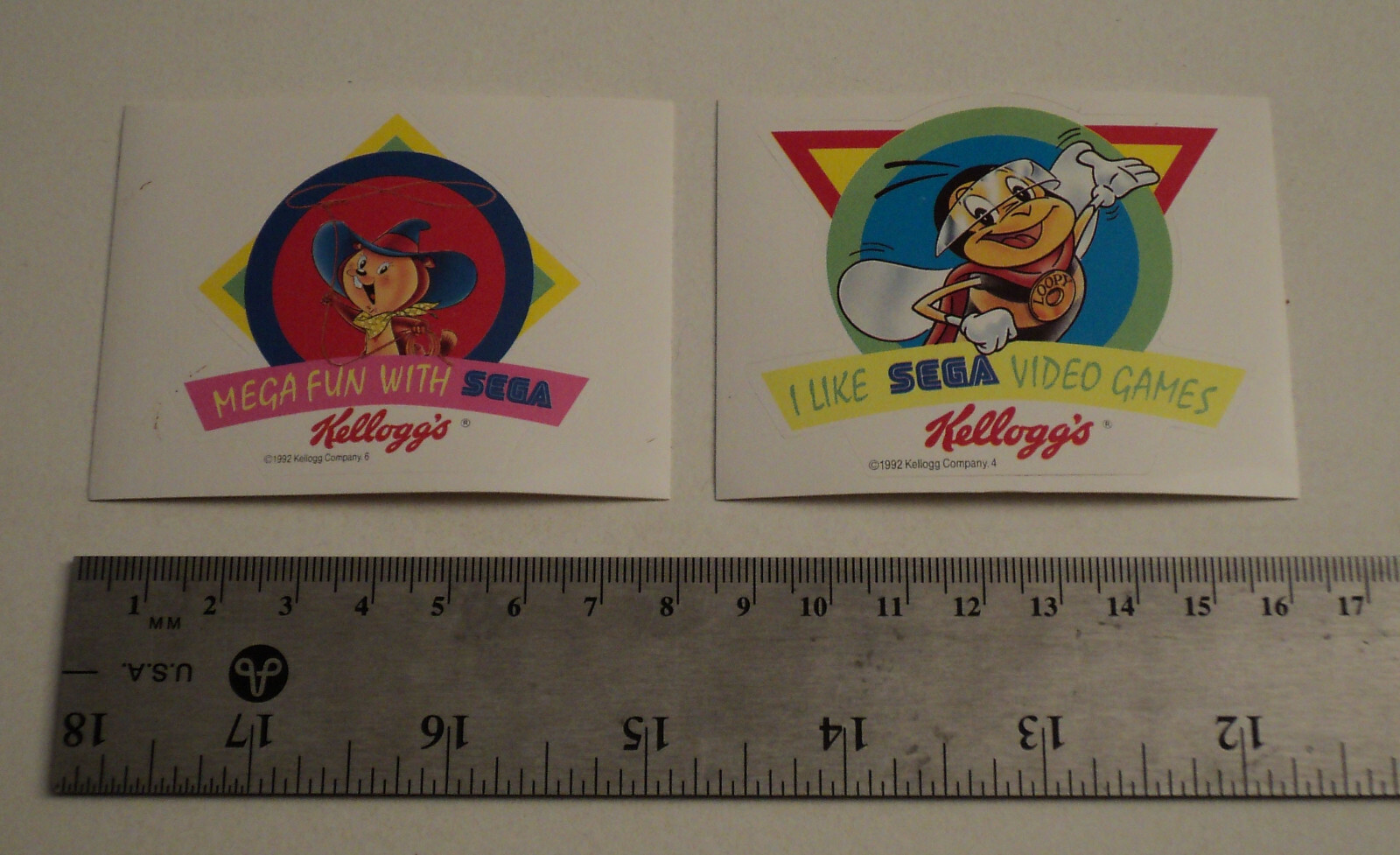 Rare 1992 KELLOGG\'S cereal SEGA game promo sticker SMS Genesis Gear sonic Rare 1992 KELLOGG\'S cereal SEGA game promo sticker SMS Genesis Gear sonic