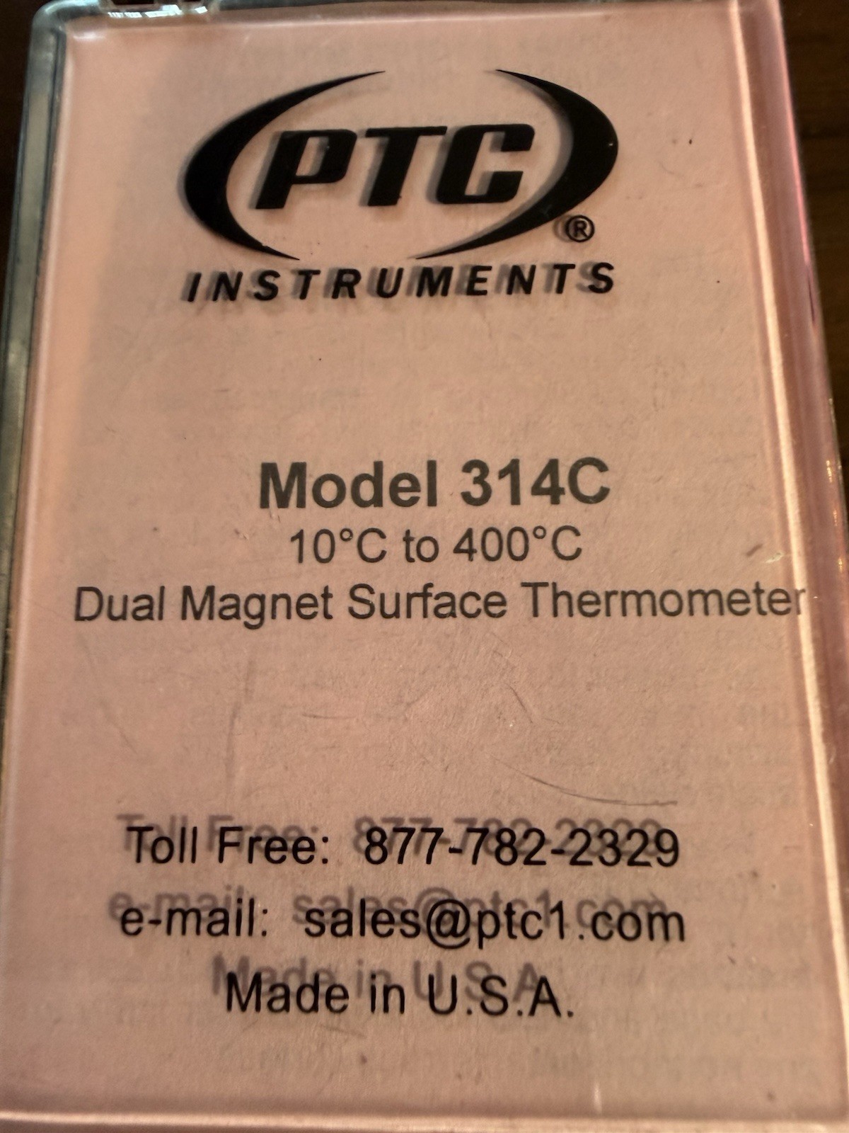 PTC Instruments Magnetic Industrial Rail Surface Thermometer #314C PTC Instruments Magnetic Industrial Rail Surface Thermometer #314C