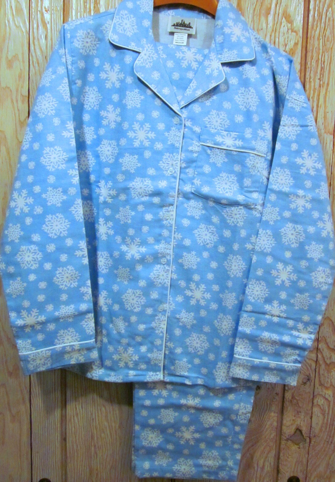 New Ladies Womens Snowflake 100% Cotton Flannel PJ\'s XL-2X-3X New Ladies Womens Snowflake 100% Cotton Flannel PJ\'s XL-2X-3X