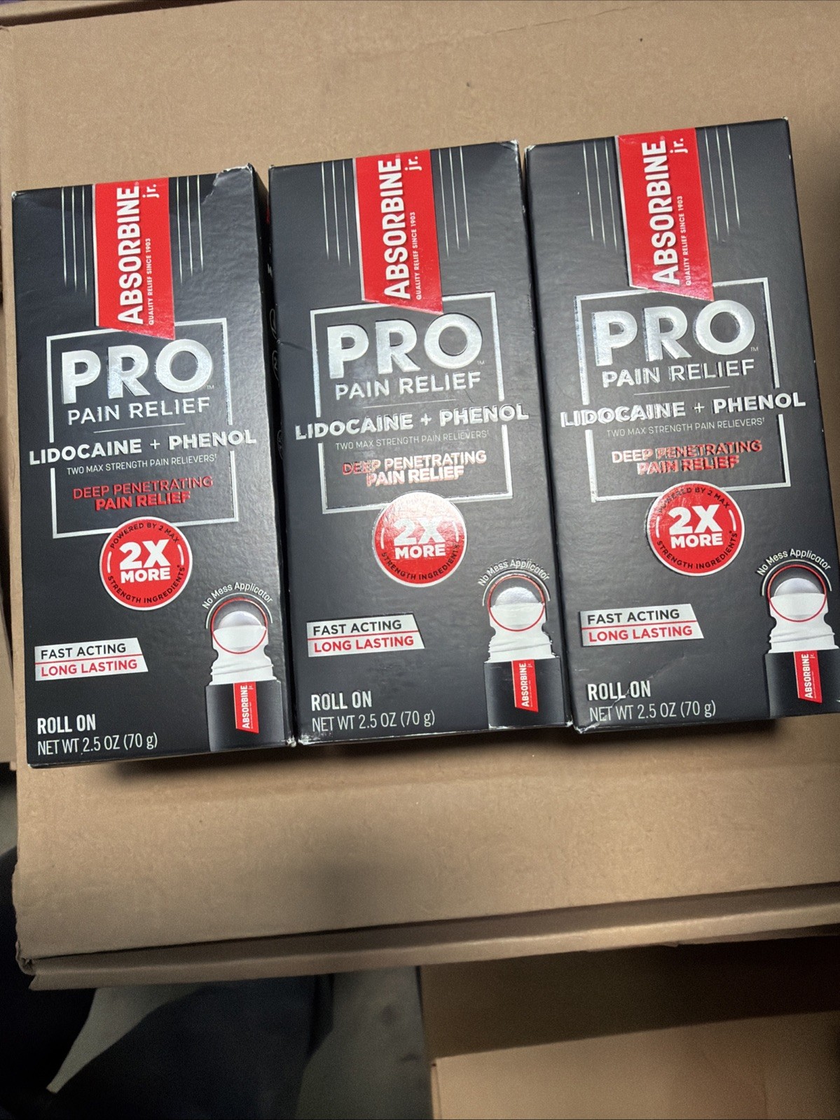 Pro Pain Relief Roll On 2.5oz ( Lot of 3 ) New Exp:10/26+ Pro Pain Relief Roll On 2.5oz ( Lot of 3 ) New Exp:10/26+