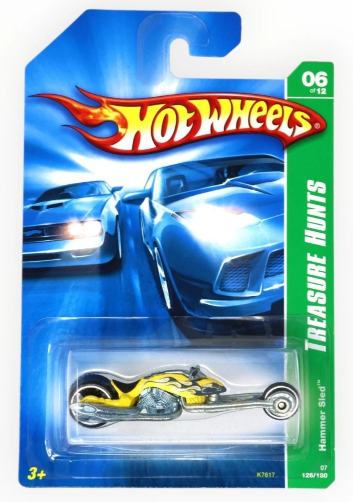 2007 HOT WHEELS TREASURE HUNT #126 HAMMER SLED | YELLOW | FSC
