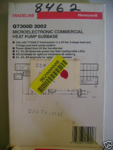 HONEYWELL Q7300D 2002 MICROELECTRONIC COMMERCIAL HEAT PUMP SUBBASE NEW