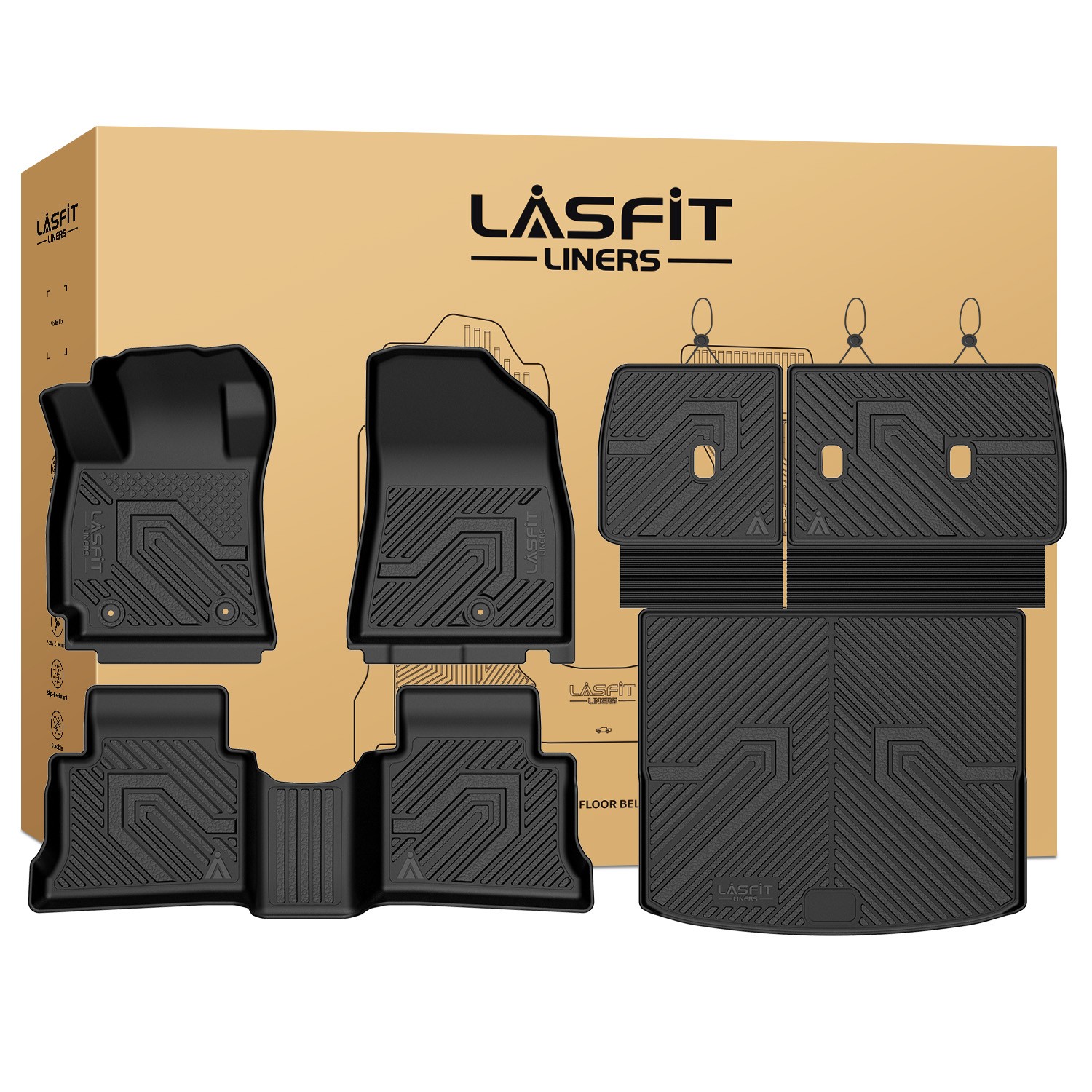 LASFIT Floor Liners & Cargo Mat with Seatback for Kia Seltos 2027 TPE Heavy Duty