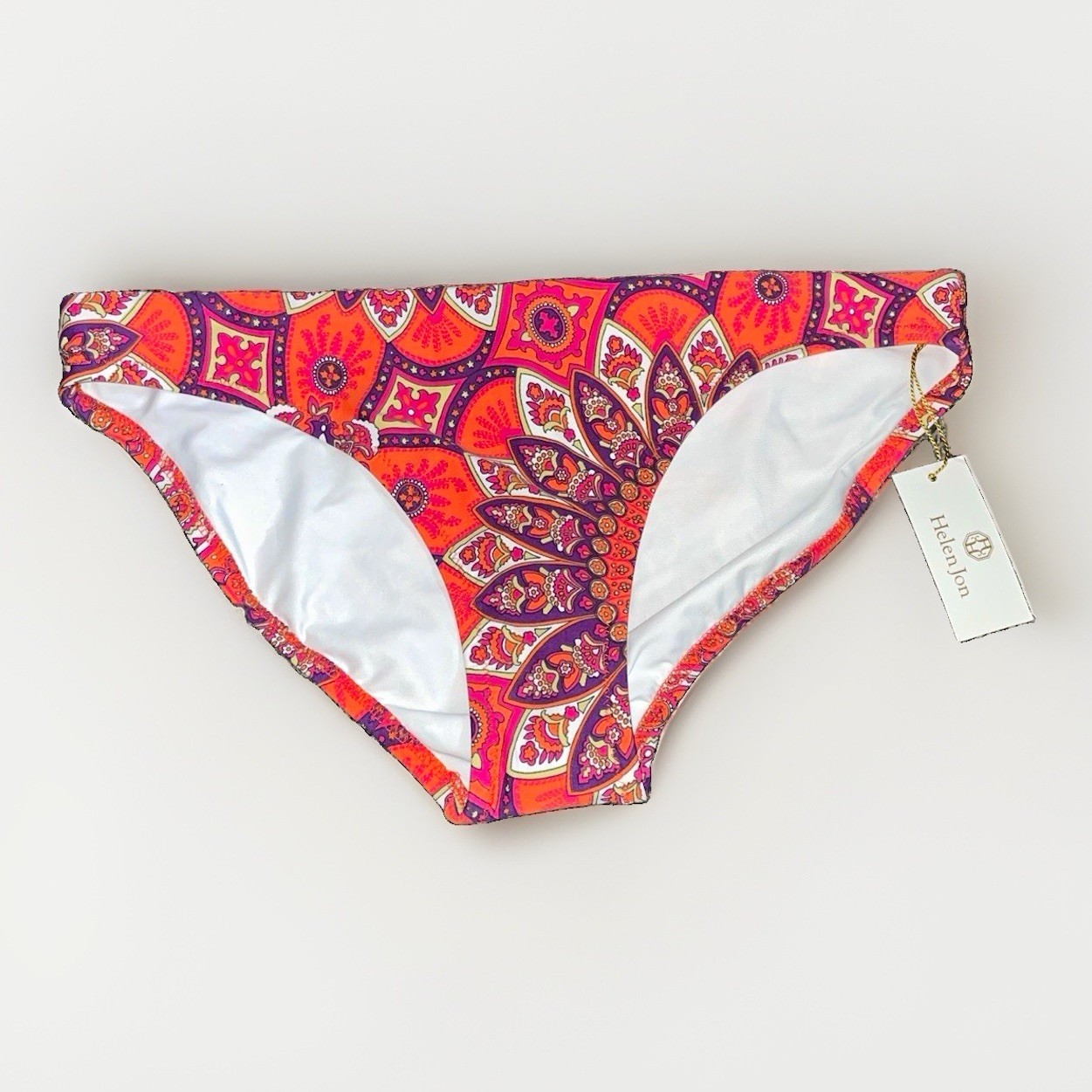 Helen Jon NWT M Boho Orange Mandala Medallion Hipster Bikini Bottom Resort Helen Jon NWT M Boho Orange Mandala Medallion Hipster Bikini Bottom Resort